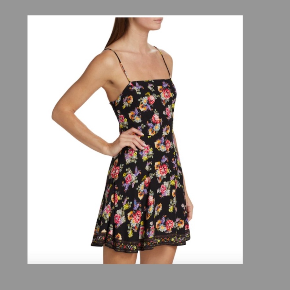 Alice + Olivia Glinda Printed Smocked Crepe Minidress - Picture 4 of 6